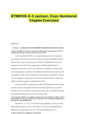 BTM8106-8-3 Jackson, Even-Numbered Chapter Exercises