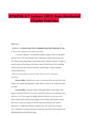 BTM8106-8-1 Jackson (2012) Even-Numbered Chapter Exercises