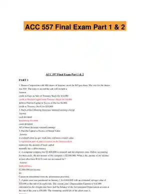 ACC 557 Final Exam Part 1 & 2