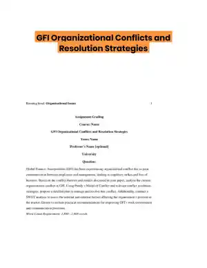 GFI Organizational Conflicts and Resolution Strategies