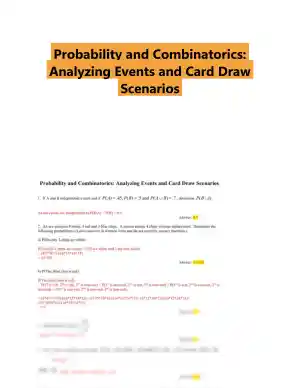 Probability and Combinatorics: Analyzing Events and Card Draw Scenarios