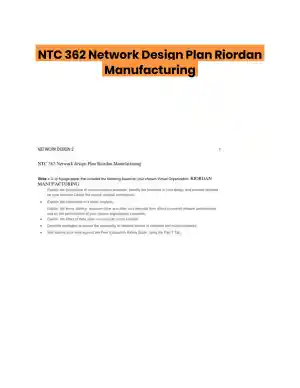 NTC 362 Network Design Plan Riordan Manufacturing