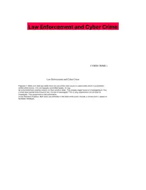 Law Enforcement and Cyber Crime
