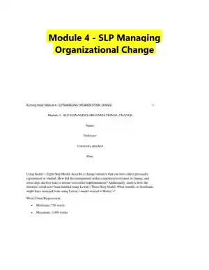 Module 4 - SLP Managing Organizational Change