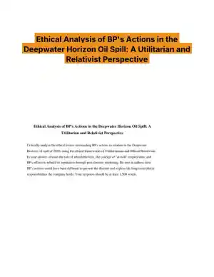Ethical Analysis of BP's Actions in the Deepwater Horizon Oil Spill: A Utilitarian and Relativist Perspective