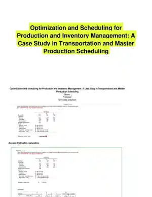 Optimization and Scheduling for Production and Inventory Management: A Case Study in Transportation and Master Production Scheduling