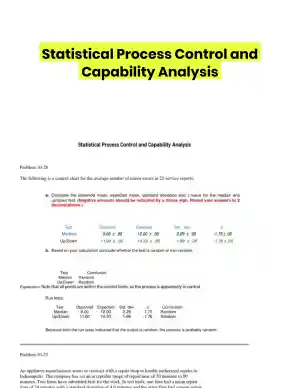 Statistical Process Control and Capability Analysis