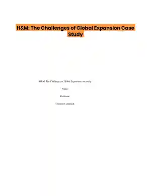 H&M: The Challenges of Global Expansion Case Study