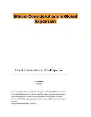 Ethical Considerations in Global Expansion