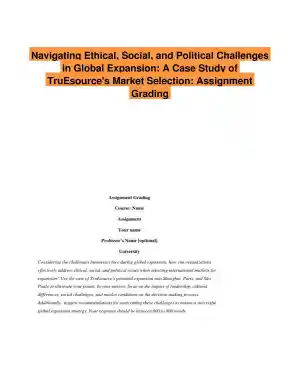 Navigating Ethical, Social, and Political Challenges in Global Expansion: A Case Study of TruEsource's Market Selection
