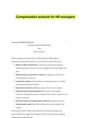 Compensation analysis for HR managers