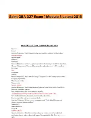 Saint GBA 327 Exam 1 Module 3 Latest 2015