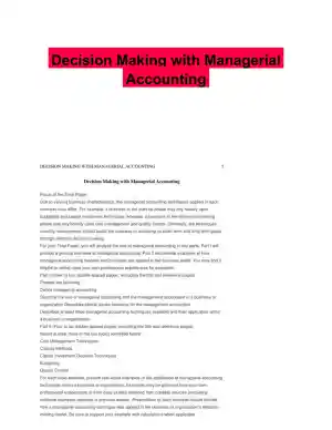 Decision Making with Managerial Accounting