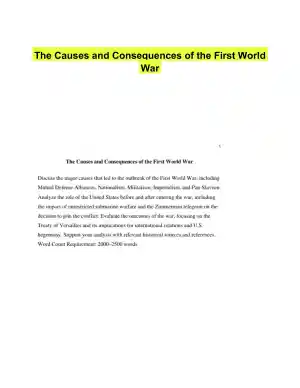 The Causes and Consequences of the First World War