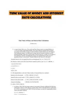 Time Value of Money and Interest Rate Calculations