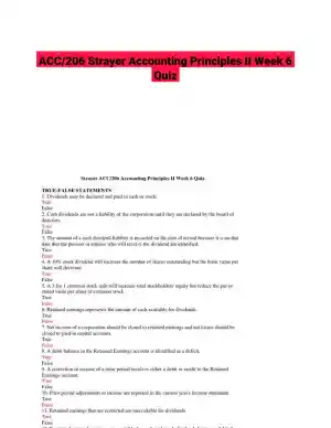 ACC/206 Strayer Accounting Principles II Week 6 Quiz