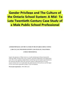 A Mid- To Late Twentieth-Century Case Study of a Male Public School Professional