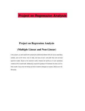 Project on Regression Analysis