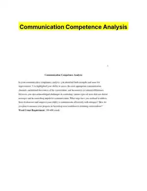 Communication Competence Analysis