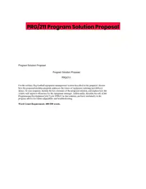 PRG/211 Program Solution Proposal