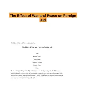 The Effect of War and Peace on Foreign Aid