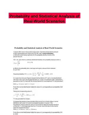 Probability and Statistical Analysis of Real-World Scenarios