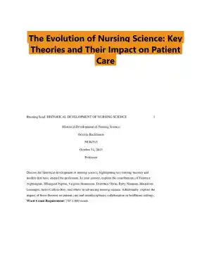 The Evolution of Nursing Science: Key Theories and Their Impact on Patient Care