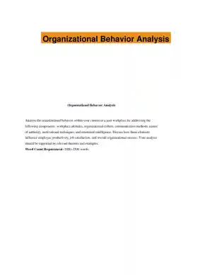 Organizational Behavior Analysis