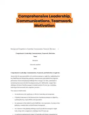 Comprehensive Leadership, Communications, Teamwork, Motivation