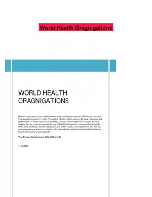 World Health Oragnigations