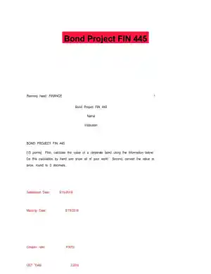 Bond Project FIN 445