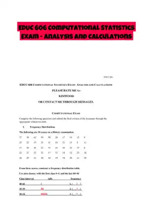 EDUC 606 Computational Statistics Exam - Analysis and Calculations