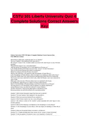 CSTU 101 Liberty University Quiz 4 Complete Solutions Correct Answers Key