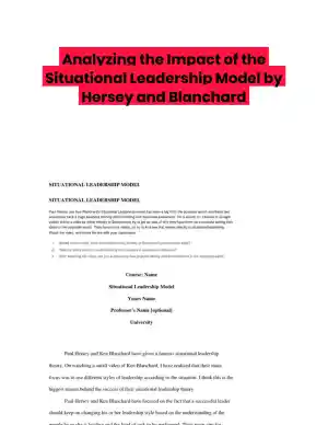 Analyzing the Impact of the Situational Leadership Model by Hersey and Blanchard