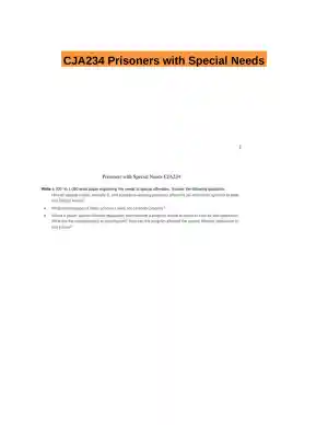 CJA234 Prisoners with Special Needs