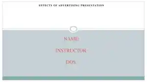 Effects Of Advertising Presentation - Learning Team CHUM/182