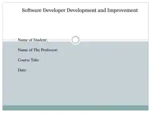 Software Developer Development And Improvement