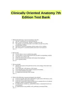 Clinically Oriented Anatomy 7th Edition Test Bank
