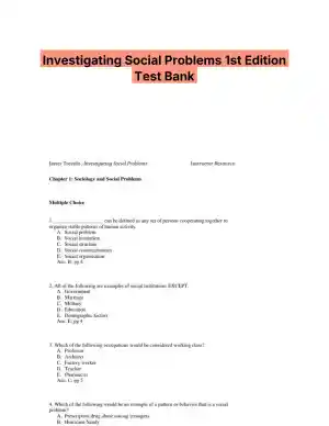 Investigating Social Problems 1st Edition Test Bank