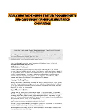 Analyzing Tax-Exempt Status: Requirements and Case Study of Mutual Insurance Companies