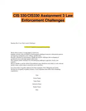 CIS 330/CIS330 Assignment 3 Law Enforcement Challenges