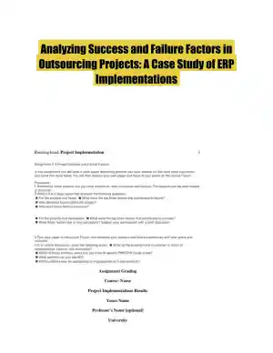 Analyzing Success and Failure Factors in Outsourcing Projects: A Case Study of ERP Implementations