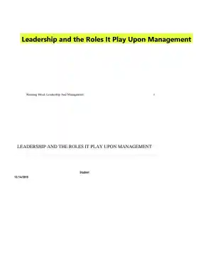 Leadership and the Roles It Play Upon Management