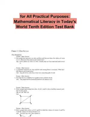for All Practical Purposes: Mathematical Literacy in Today's World Tenth Edition Test Bank