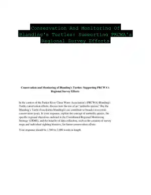 Conservation And Monitoring Of Blanding's Turtles: Supporting PRCWA's Regional Survey Efforts