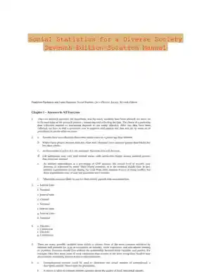 Social Statistics for a Diverse Society Seventh Edition Solution Manual