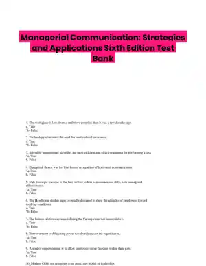 Managerial Communication: Strategies and Applications Sixth Edition Test Bank