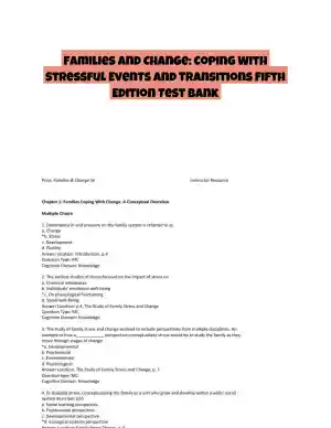 Families and Change: Coping With Stressful Events and Transitions Fifth Edition Test Bank