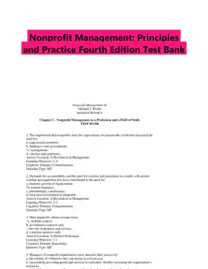 Nonprofit Management: Principles and Practice Fourth Edition Test Bank