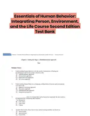 Essentials of Human Behavior: Integrating Person, Environment, and the Life Course Second Edition Test Bank